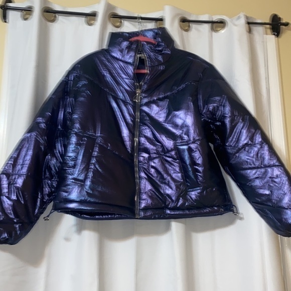 TCEC Navy Metallic Puffer Jacket - Picture 3 of 6